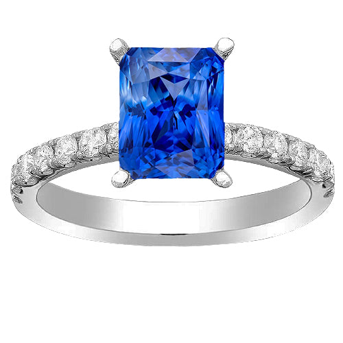 Gold Diamond Ring Best amazing weeding Prong Set Ceylon Sapphire Gemstone Jewelry