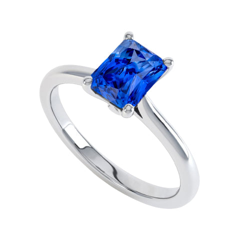 Radiant Solitaire Sri Lankan Sapphire Ring New High Quality Wedding Women’s Jewelry