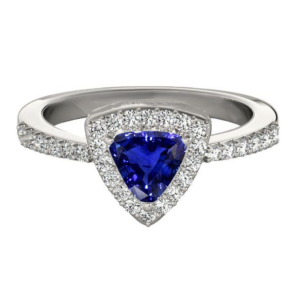Halo Trillion Ceylon Sapphire Ring Lady’s Brilliant Engagement Women’s Jewelry