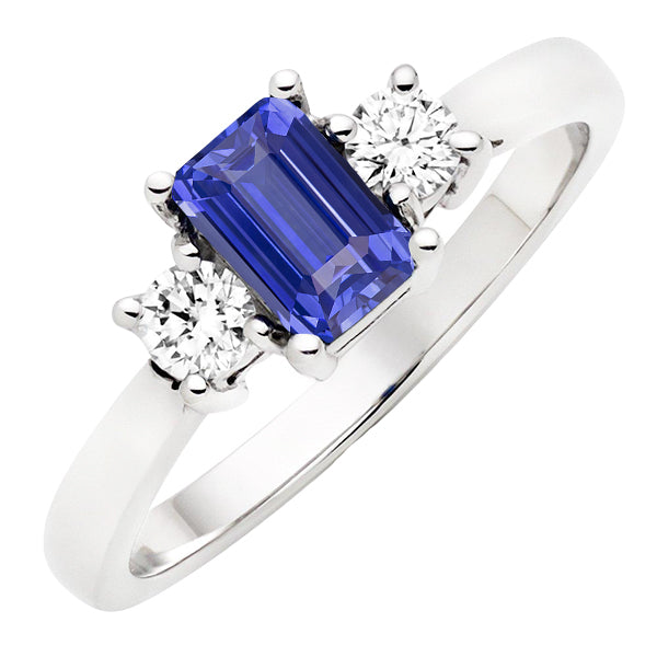 Emerald Gemstone Sapphire Ring Diamond 3 Stone Round Cut Lady’s Round Anniversary Gold