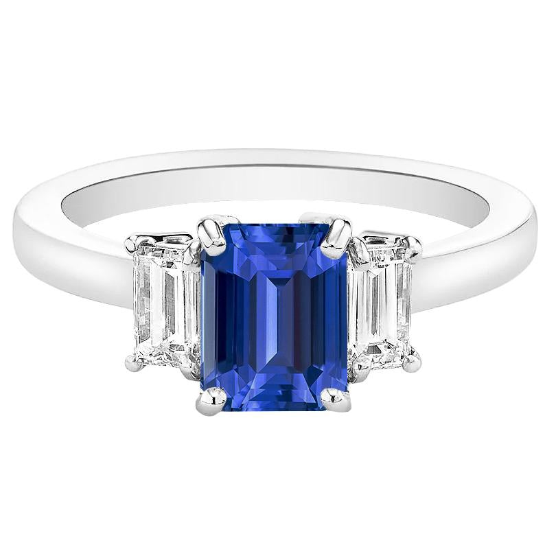 Emerald Diamond Engagement Ring Ceylon Sapphire Basket Set Lady’s Round Anniversary