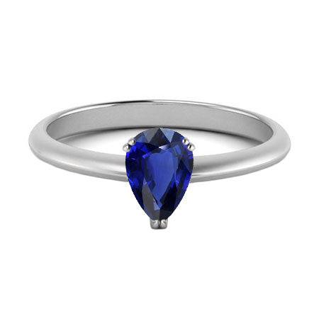 Sparkling Unique Lady’s Solitaire Blue Sapphire Ring
