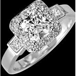 Radiant Natural Earth Mined Diamond 3 Carat Royal Engagement Ring Halo New