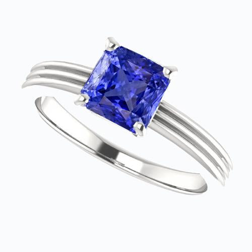 High Quality Fancy Sparkling Radiant Solitaire Engagement Ring