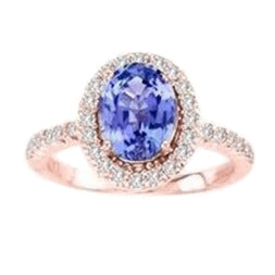 Rose Gold New High Quality Tanzanite With Diamonds Ring New