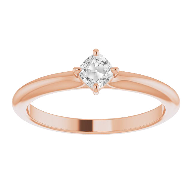 Rose Gold Cushion Old Cut Solitaire Engagement Ring 2 Carats