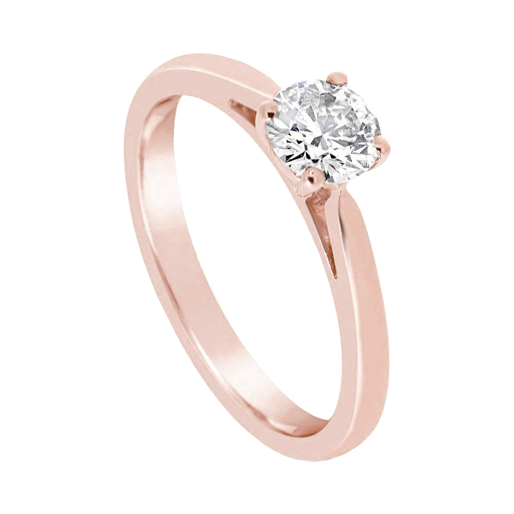 Rosey Pink Lady’s Fancy Wedding Engagement White Gold Diamond Solitaire Ring