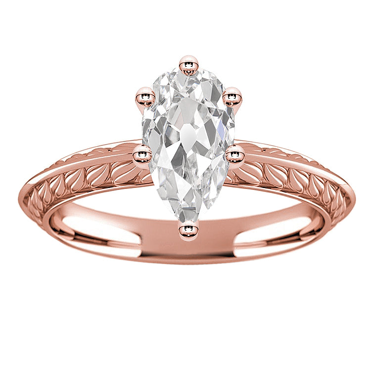 Rose Gold Woman's Weeding Anniversary Solitaire Diamond Ring