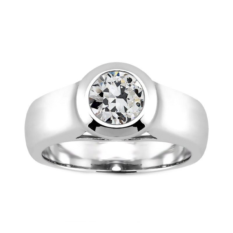 natural round diamond 2ct watch front view