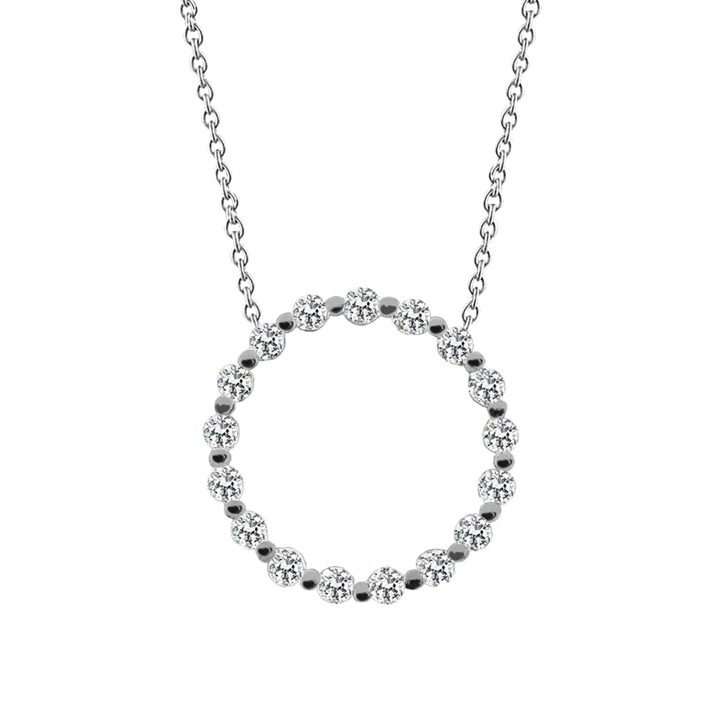 Round Cut 6.80 Carats Natural Earth Mined Diamonds Circle Pendant Necklace White Gold 14K