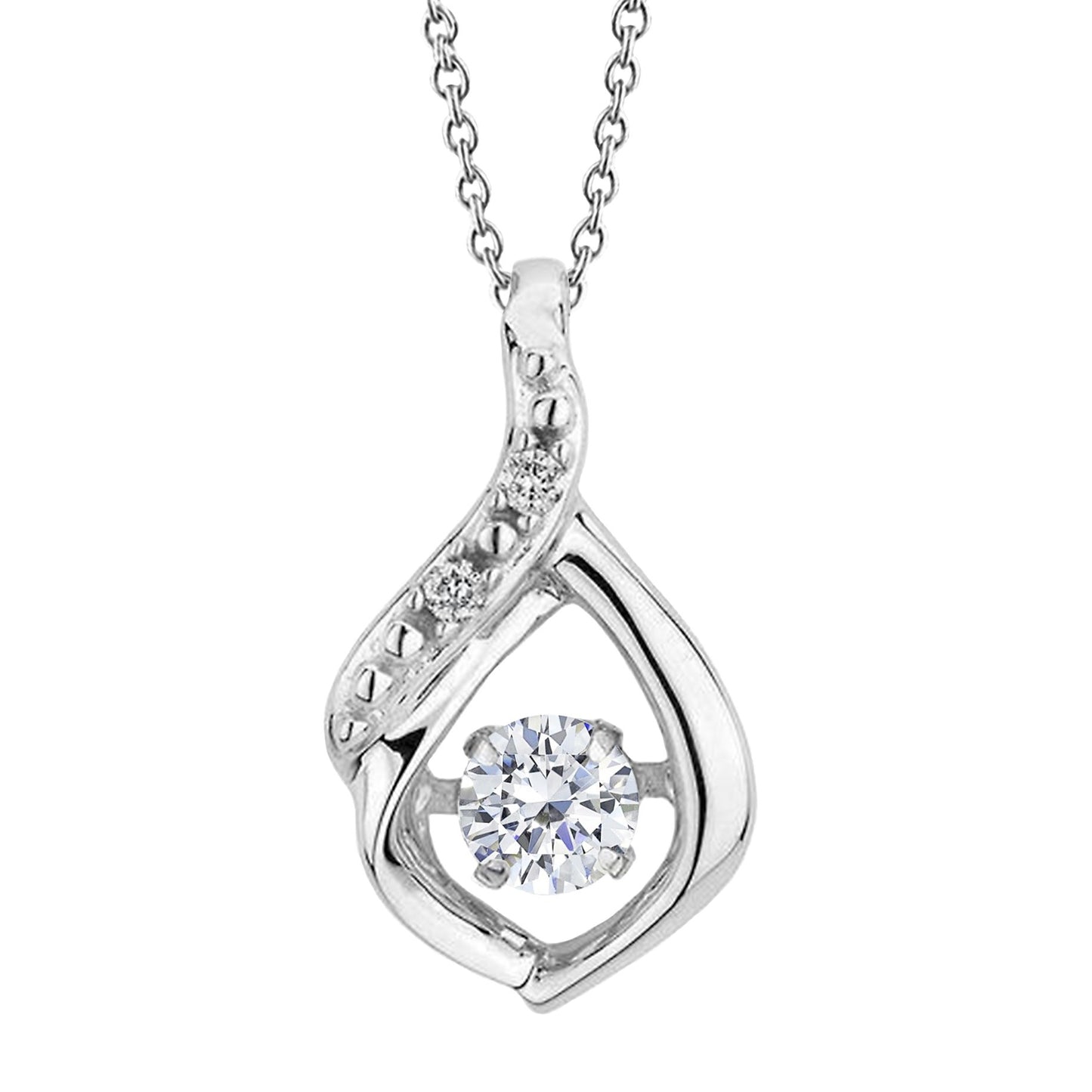 Round Cut Lab Grown Diamond Pendant Necklace Prong Set 1.50 Carat White Gold 14K