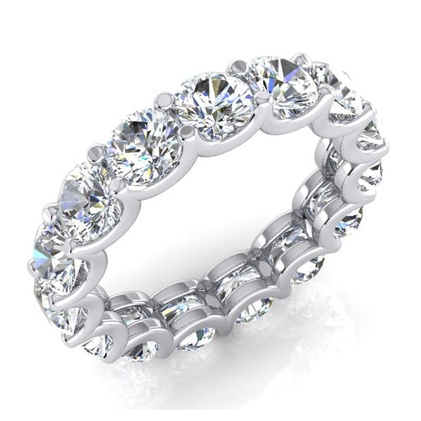 Sparkling Round Diamond Eternity Gold Band 4.2 mm 4.80 Carats