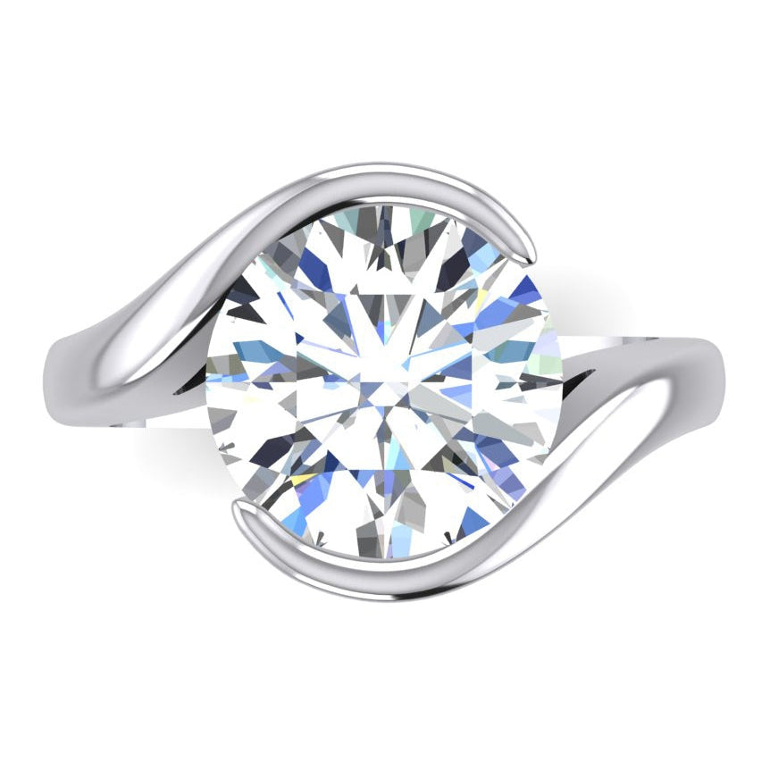 Woman's White Gold Weeding Anniversary Solitaire Diamond Ring