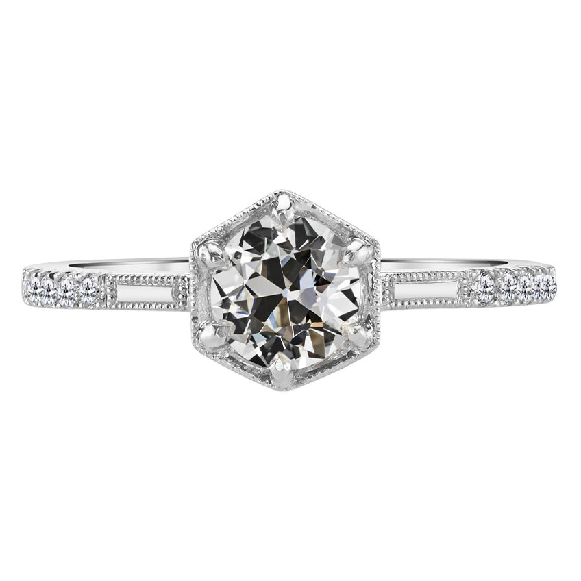 Round Diamond Old Cut Milgrain Anniversary Ring 3 Carats
