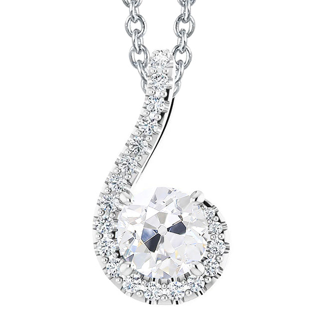 Round Diamond Pendant Slide Necklace