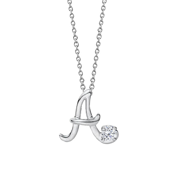 Round Natural Earth Mined Diamond Solitaire A Initial 1 Carat Pendant White Gold Jewelry