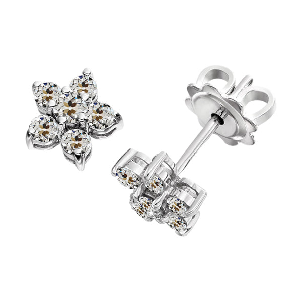 Round Halo Earth Mined Natural Real Diamond ( Not Lab Grown ) Old Cut Stud Earrings 5 Prong Star Style 4 Carats