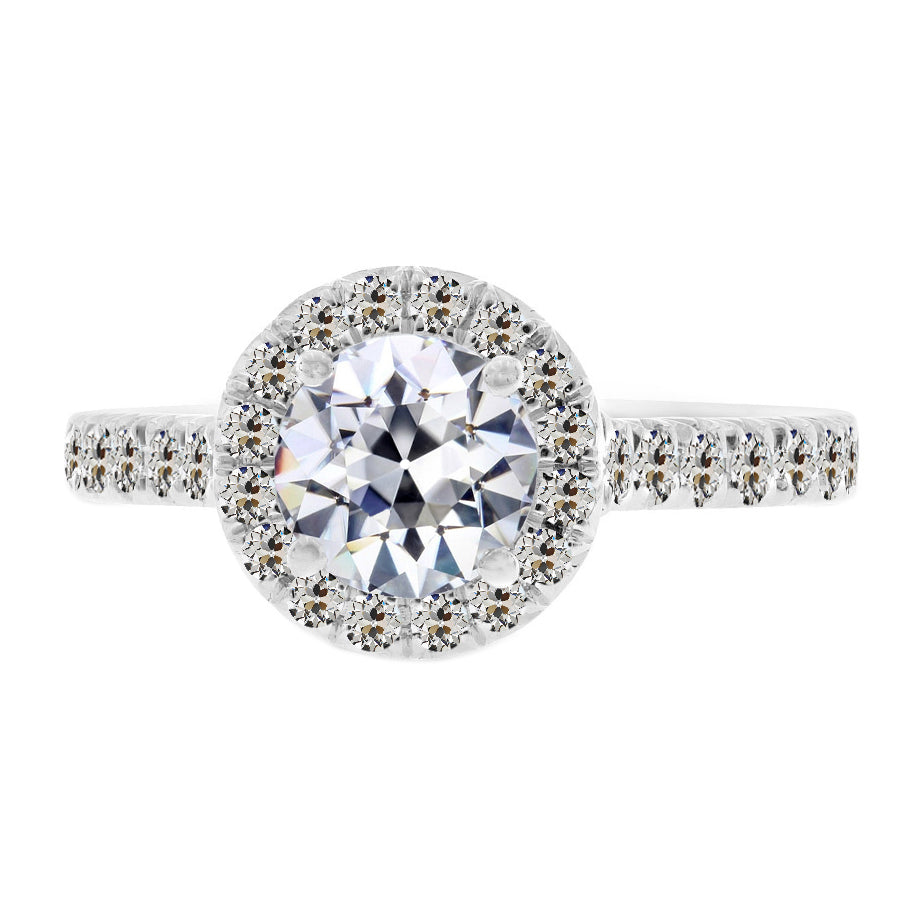 natural round diamond 3.50ct ring front view