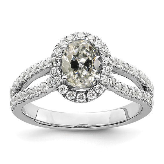 Halo Ring Old Miner Cut Diamond Pave Set