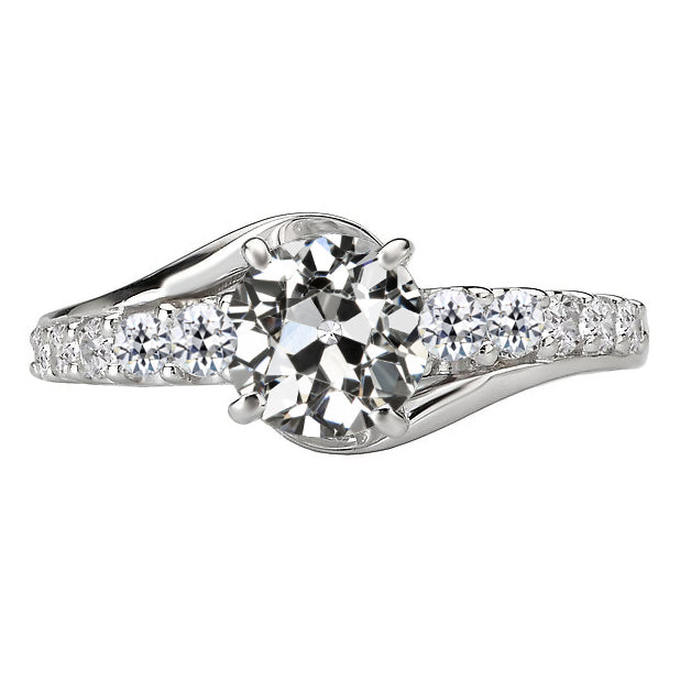 natural round diamond 3ct ring front view