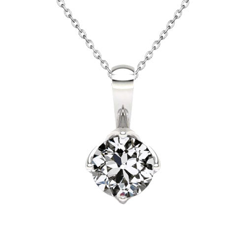 natural round diamond 1.50ct pendant front view