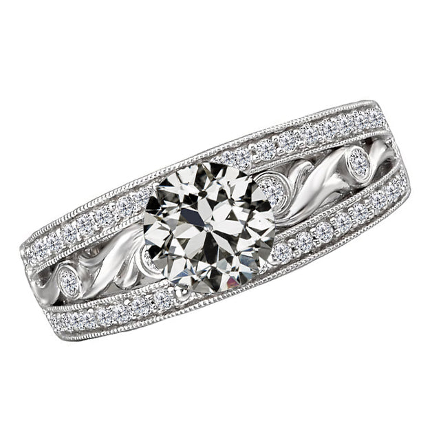 natural round diamond 4.50ct ring front view