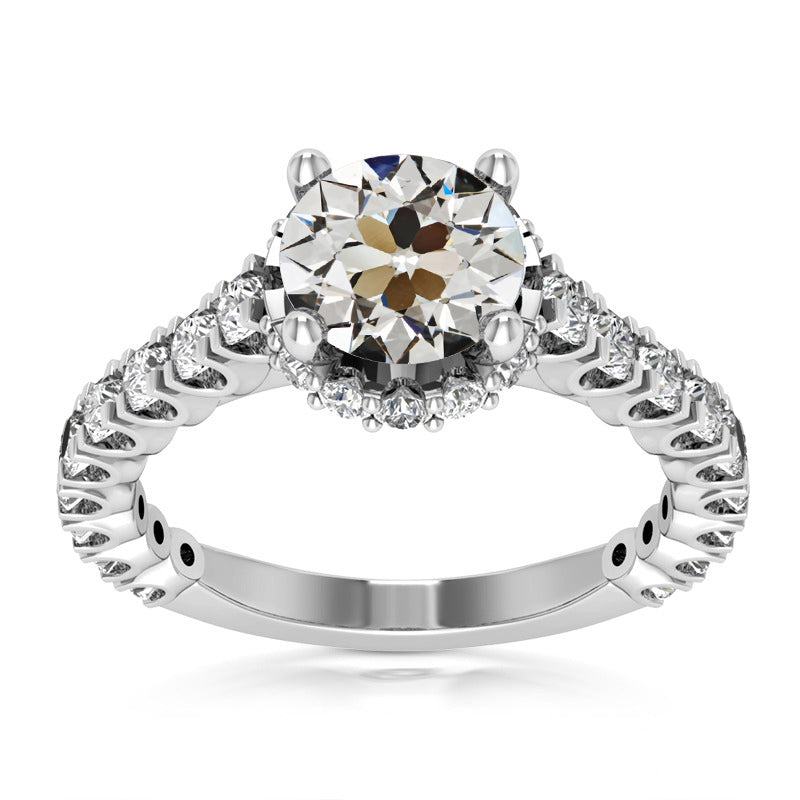 natural round diamond 8.50ct ring front view