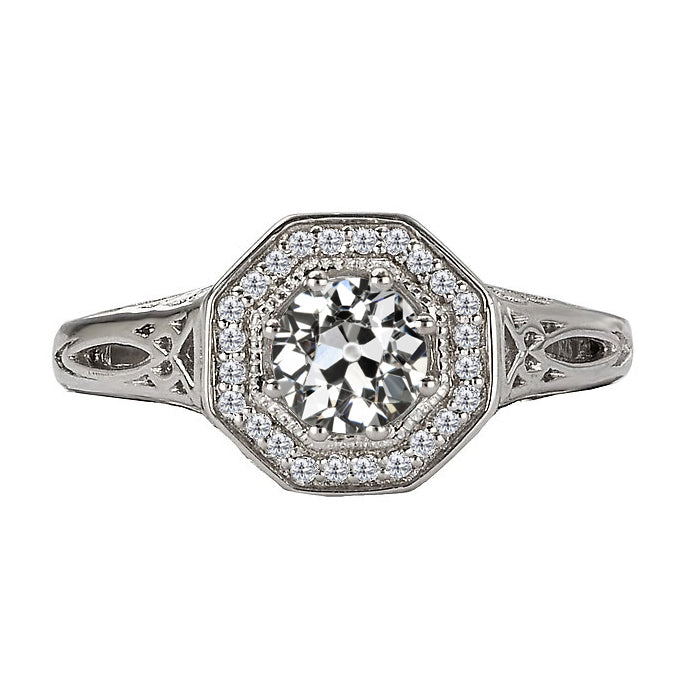 natural round diamond 2ct ring front view