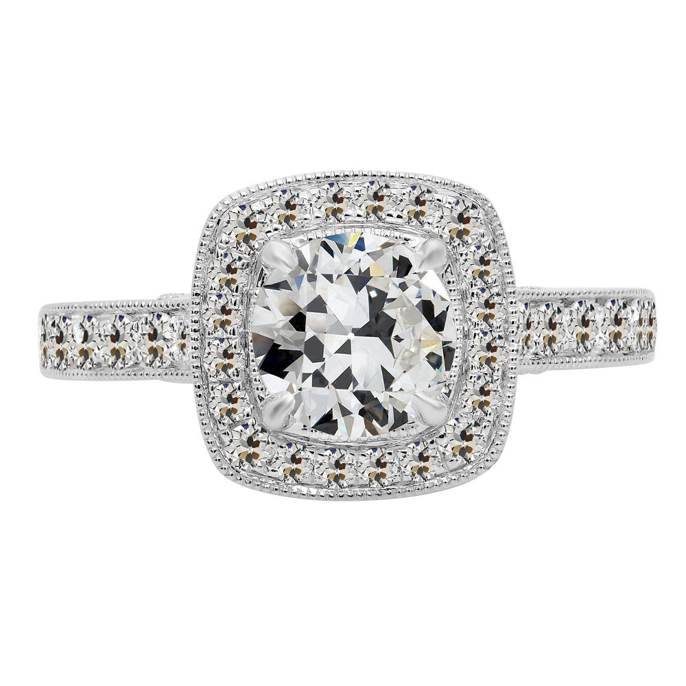 natural round diamond 3ct ring front view