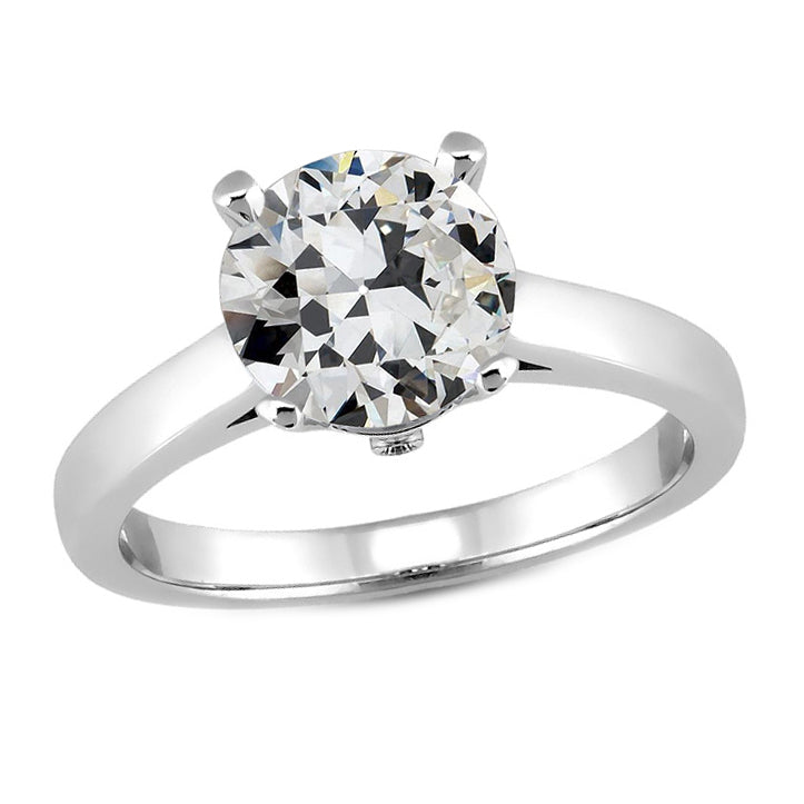Round Old Cut 3.50 Carats Solitaire Diamond Engagement Ring