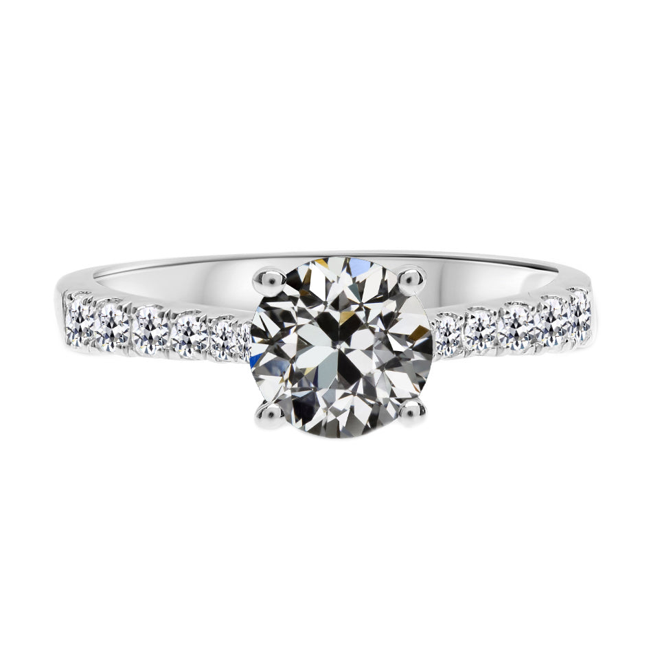 natural round diamond 3ct ring front view
