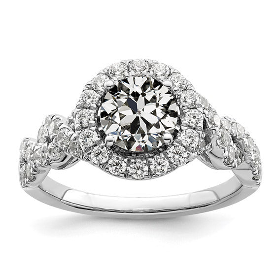 Infinity Style Round Old Cut Diamond Ring
