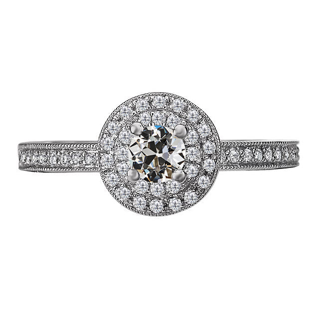 Round Old European Double Halo Anniversary Ring 2.50 Carats