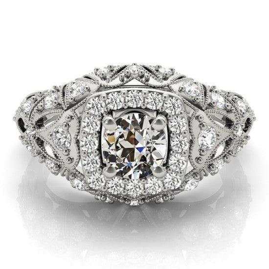 natural round diamond 4.25ct ring front view