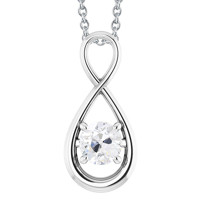 Old Miner Diamond Pendant Prong Set White Gold