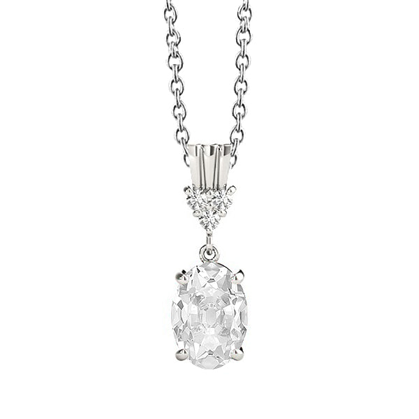 Old Miner Diamond Pendant Prong Set White Gold