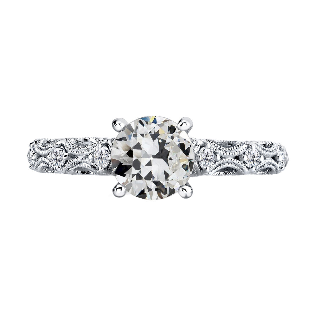 Round Old Miner Diamond 4 Prong Milgrain Anniversary Ring 2.50 Carats