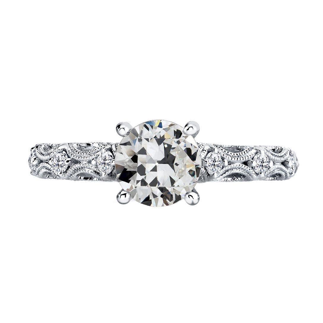 natural round diamond 2.50ct ring front view
