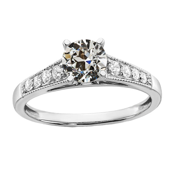Round Old Miner Diamond Engagement Ring