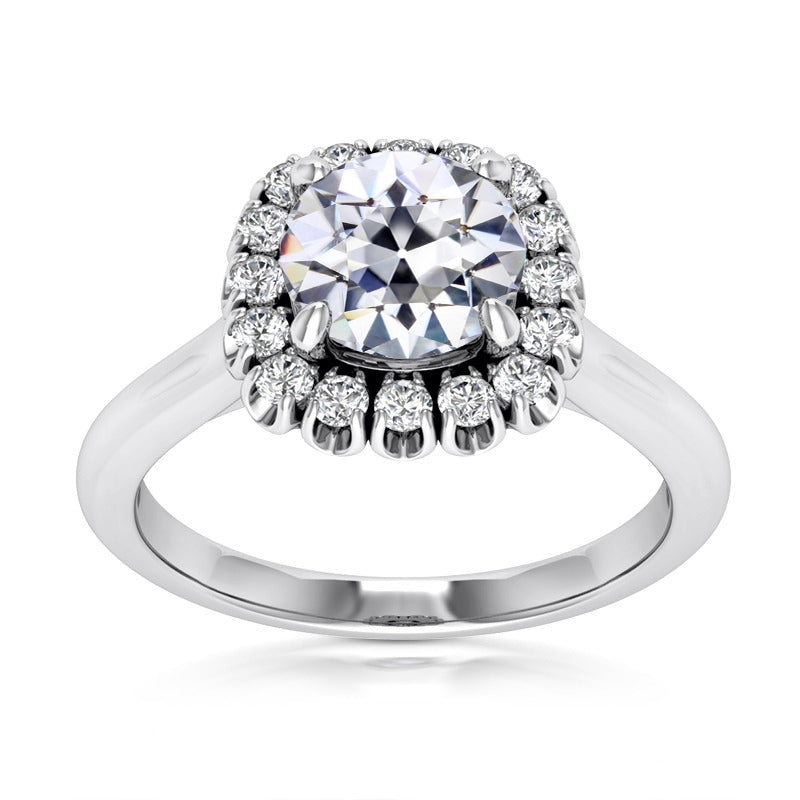 natural round diamond 5.75ct ring front view