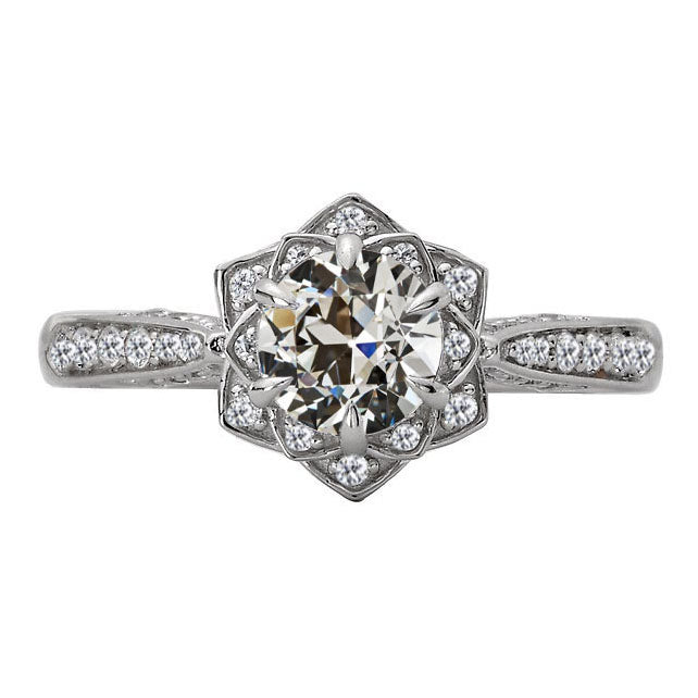 natural round diamond 4ct ring front view
