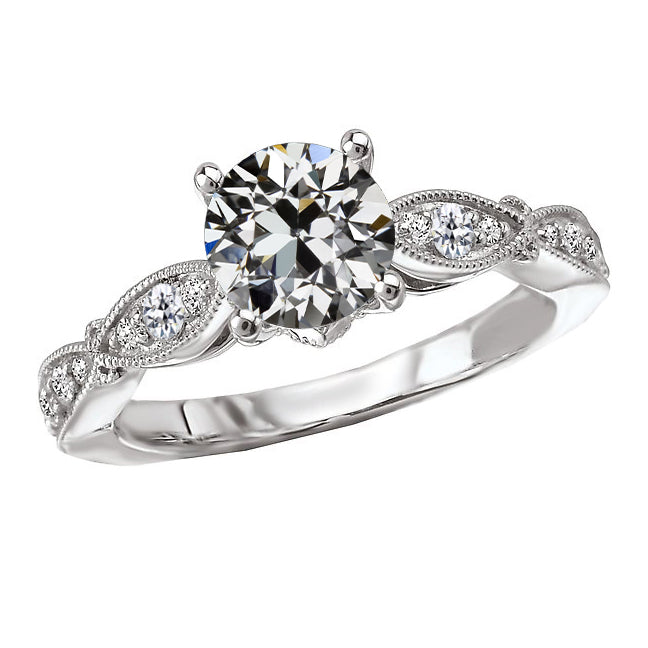 natural round diamond 2.50ct ring front view