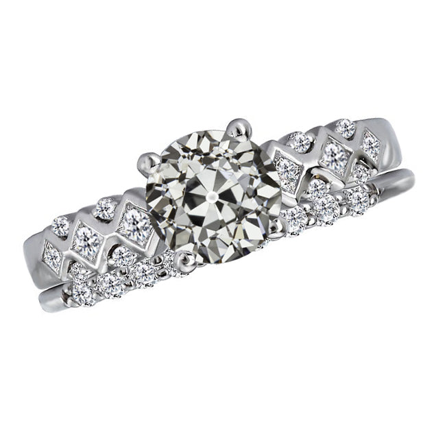 natural round diamond 3ct ring front view