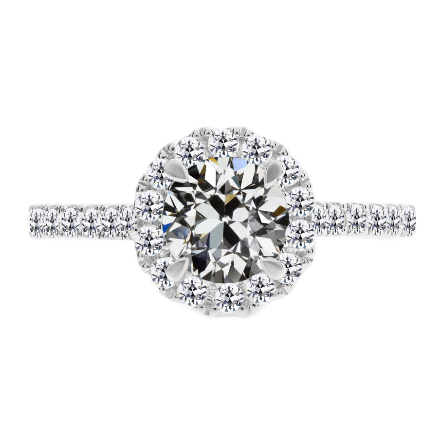natural round diamond 3.50ct ring front view