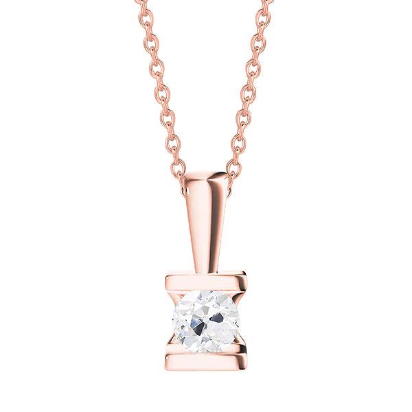 natural round diamond 1ct pendant front view
