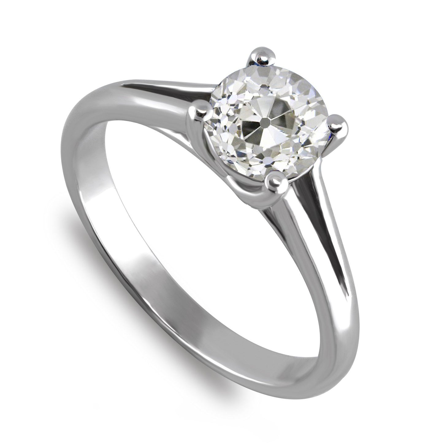 natural round diamond 2ct ring front view