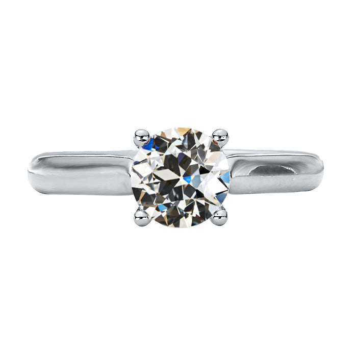 New Solitaire Ring Old Miner Cut Diamond Prong Set