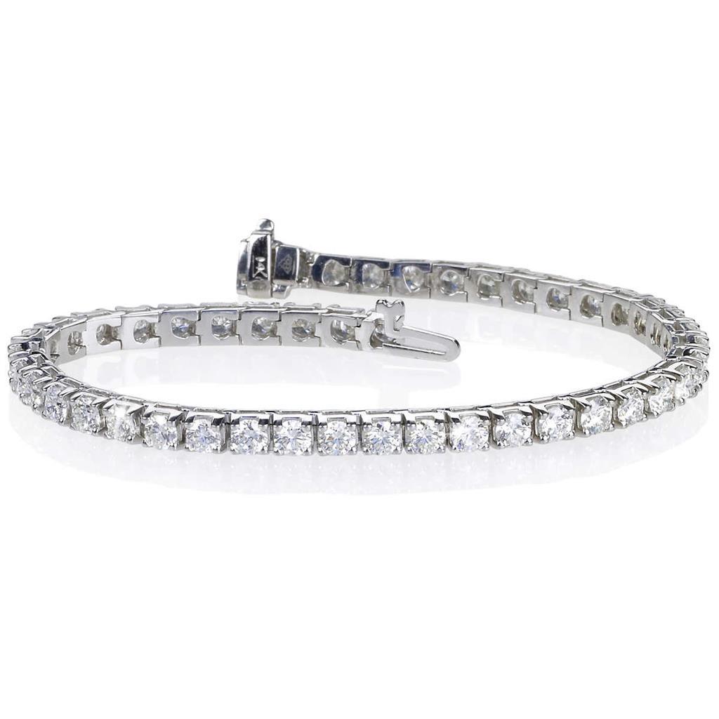 Round Brilliant Cut Lab Grown Diamond 8.10 Carats Tennis Bracelet White Gold