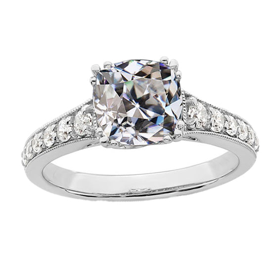 Round & Cushion Diamond Ladies Engagement Ring