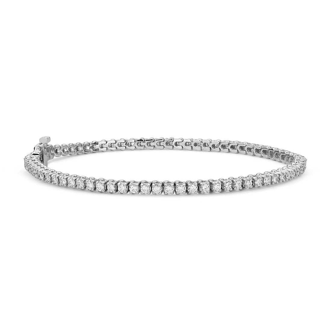 Round Cut 3.50 Carats Sparkling Lab Grown Diamonds Lady Bracelet Gold